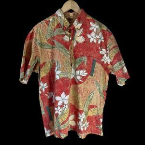 Kahala‎ 1936 Hawaiian Palm/Floral 100% Cotton Print Shirt Sz 2XL
